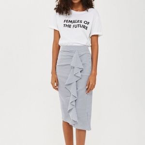 Topshop Asymmetrical Ruffle Skirt US Size 8